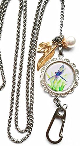 RainbowSky Animal Dragonfly Chain Lanyard Necklace Bracelet Keychain Eyeglass Holder for ID Card Name Tag Badge Holder with Clasp, C1565