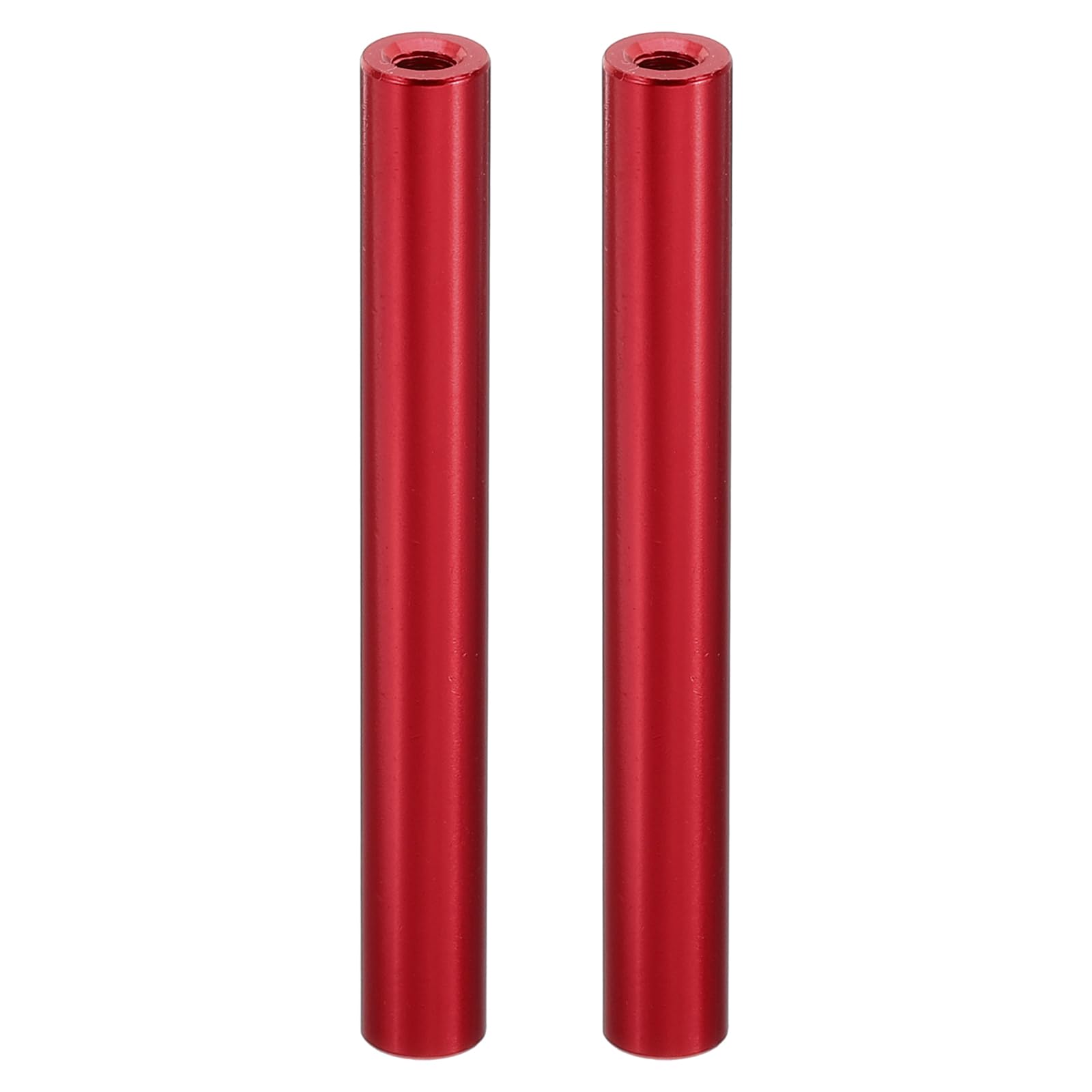 PATIKIL 2pcs M3 Metal Threaded Standoff Spacer Nuts, Round Aluminum Spacers Female Coupling Screws, 1/8" ID x 1/4" OD, Red 3x6x50mm — image 1