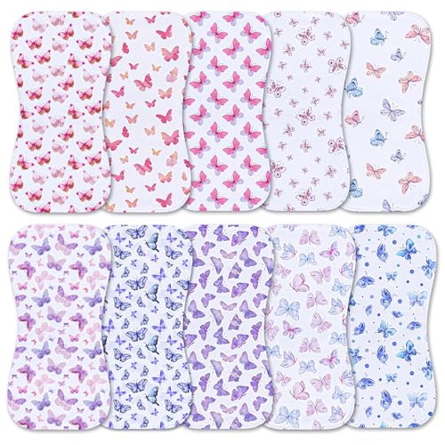 Benoxine 10-Pack Burp Cloths for Baby Boys and Girls - Organic Baby Burp Cloth,Baby Washcloths, Burp Rags, Large Neutral Burp Clothes for Newborn