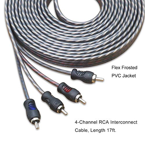 Recoil 100 Oxygen Free Copper 17ft 4 Channel RCA Audio Cable Twisted