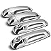 For Dodge Ram/Dakota/Durango/Jeep Liberty 4DR 4pcs Exterior Door Handle Cover with Passenger Keyhole (Chrome)