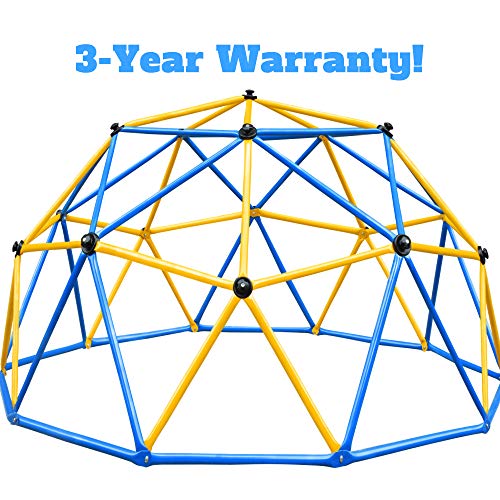 Zupapa Outdoor Geometric Dome Climber with 735LBS Weight Capability, Suitable for 1-6 Kids Climbing Frame (Yellow + Blue, 10FT) (Best Childrens Climbing Frames)