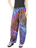 Orient Trail Women's Tie-dye Straight Leg Pajama Dance Yoga Pants M/L Crab Nebula Purple