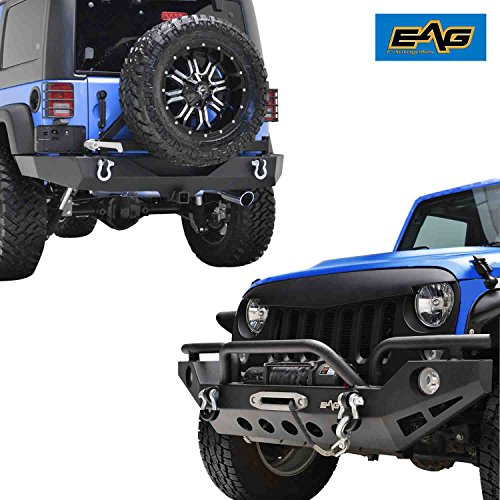 Buy EAG Jeep JK Wrangler Front Bumper and Full Width Rear Bumper W/Tire