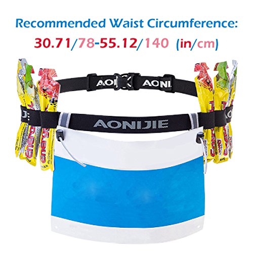TRIWONDER Runners Race Number Belt with 6 Gel Loops for Triathlon, Marathon, Running, Cycling (Blue - New Version)