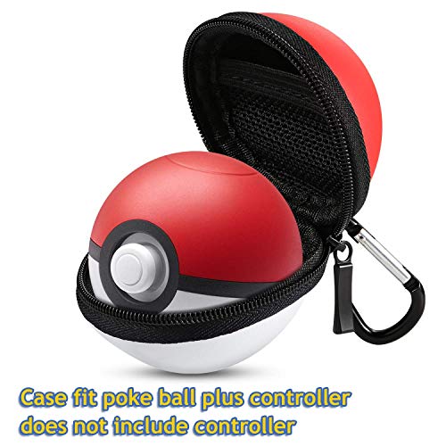 Carry Case for Poke Ball Plus Controller ECTHPower Portable Lets Go Pikachu Eevee Game Protective Hard Travel Pokeball Case Bag for Nitendo Switch Accessories (black red)