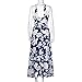Amiley Summer Floral Printed Bohemia Long Maxi Evening Party Dress Beach Cocktail Party Dresses Sun dress (M, Dark blue)