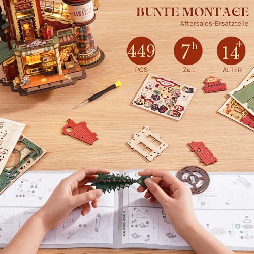 ROKR 3D Puzzle Wooden Dream Gift Factory, 3D Wooden Puzzle Adult Mechanical, Music Model Kits for Adults, Dream Gift Factory, EAB01