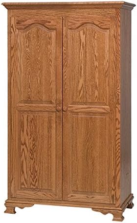Amish Heirlooms Solid Maple Heritage Wardrobe, 21.5" by 40" by 69", White Linen