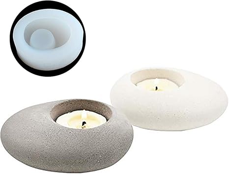 Amazon ニコール 燭台 シリコンタイプ 具体的なフラワーポット手作り セメントキャンドルホルダーデスクトップ 装飾石畳 鉢