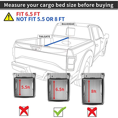 oEdRo Upgraded Soft TriFold Truck Bed Tonneau Cover Compatible for