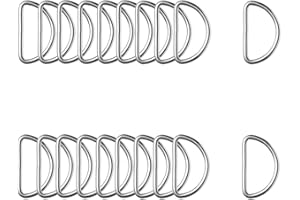 ZoloAJay 20pcs 1"(25mm) D Rings Welded Strong Metal Silver Semi-Circular D Ring for Pet Collars Hardware Bags Ring Buckle Strap Hand DIY Sewing Accessories