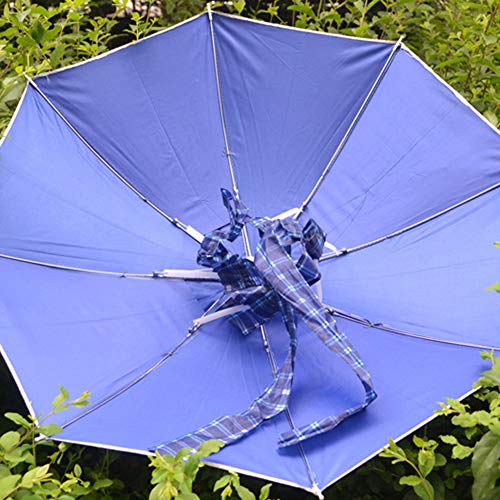 YOOAN Umbrella Hat Rainproof Windproof Folding Adjustable UV Free Sun Rain Cap Fishing Headwear