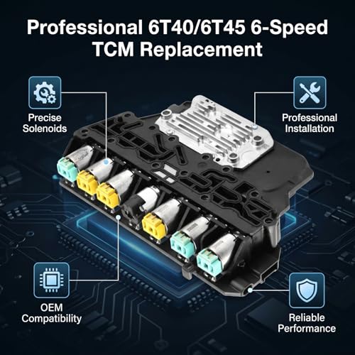 BAFOVY Módulo de Control de Transmisión 6T40 6T45, TCM 6 Velocidades con Solenoides Premium, Compatible con Chevrolet Cruze Buick Regal, Reemplazo Metálico