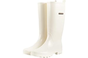 planone Tall Rain Boots Women Fashion Waterproof Boots for Women Light Outdoor Garden Shoes Muck Boots for Ladies Non Slip Work Shoes Rubber Boots with Premium Comfort Insole