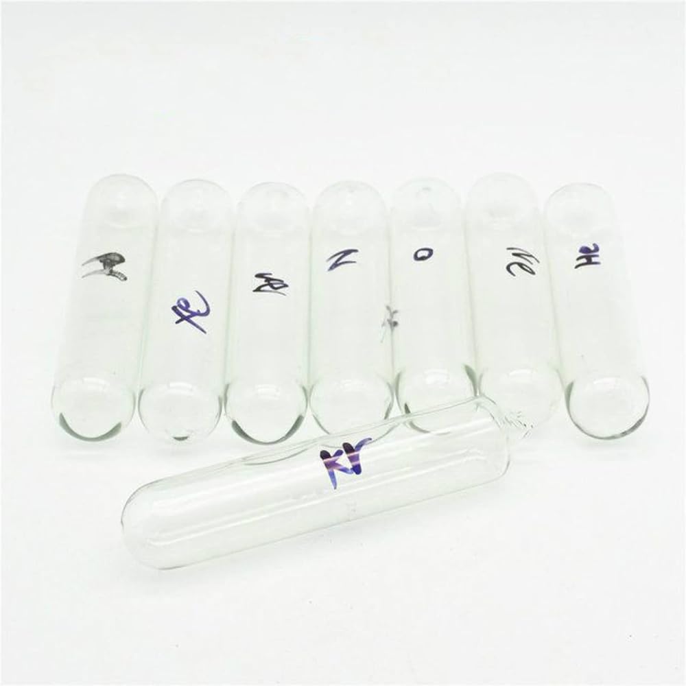 8pc Rare Gas Lighting Tubes Krypton Helium Neon Argon Xenon Oxygen Hydrogen