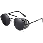 POLARZED Steampunk Round Sunglasses Man Woman Golden Metal - Etsy