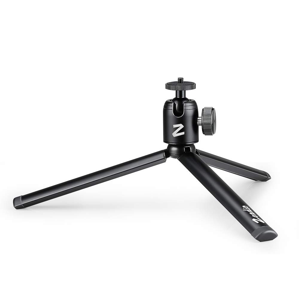 zeadio Metal Mini Tripod + Ball Head mount, with 1/4" Screw Desktop Tabletop Stand Tripod for Smooth4, Crane Plus, Crane2, Osmo Mobile, Ronin-S, Vimble2, Gimbal Handle Grip Stabilizer and All Cameras