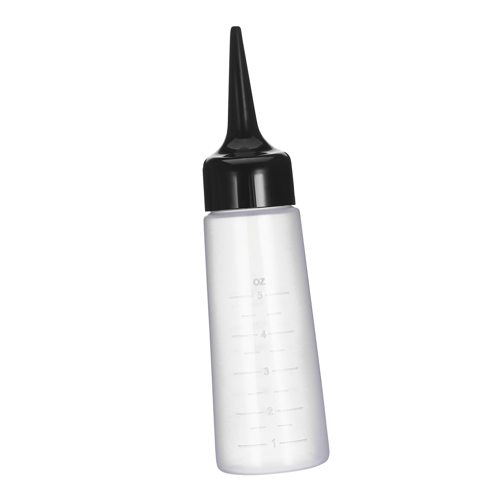 ROSENICE Applicator Bottle Empty Applicator Bottle with Black Slant Tip and Scale (Black+White)