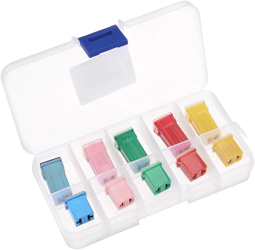sourcing map Automotive Mini Cartridge Fuse Set 32V 20A 30A 40A 50A 60A Female Terminal for Cars Truck Vehicle 10pcs