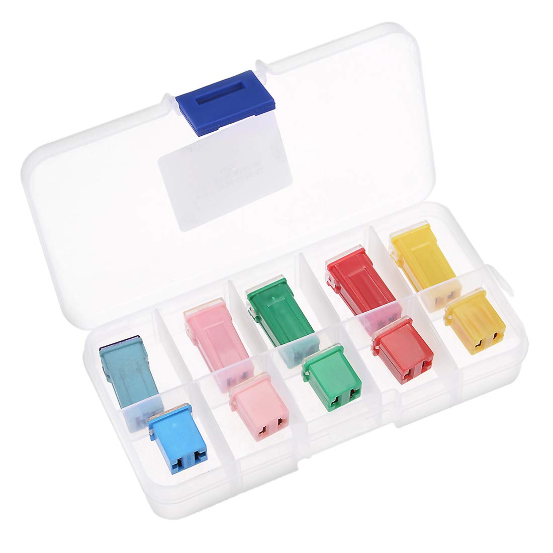 sourcing map Automotive Mini Cartridge Fuse Set 32V 20A 30A 40A 50A 60A Female Terminal for Cars Truck Vehicle 10pcs