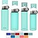 MIRA 32 Oz Stainless Steel Vacuum Insulated Wide Mouth Water Bottle | Thermos Keeps Cold for 24 hours, Hot for 12 hours | Double Wall Powder Coated Travel Flask | Teal