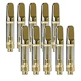5 Pcs 0.5 / 1ml Ceramic Wickless Cartridge O-i-l and D-i-s-t-i-l-l-a-t-e Acessaries For C-C-E-L-L (Gold, 1ml)