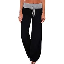 AMiERY Women's Comfy Casual Pajama Pants Floral Print Drawstring Palazzo  Lounge Pants Wide Leg at Amazon Women’s Clothing store
