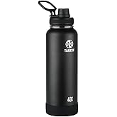 Takeya Actives Water Bottle with Spout Lid - Bottle with Double Stainless Steel Insulation - Dishwasher Safe & BPA-Free - Bottle with Spout Lid & Removable Bumper - 40 oz, Onyx