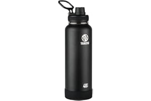 Takeya Actives 40 oz Vacuum Insulated Stainless Steel Water Bottle with Spout Lid, Premium Quality, Onyx