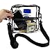 EliteBags Clear Cross Body Messenger Tote Shoulder Bag w Adjustable Strap, NFL Stadium Approved Vinyl Purse, Black Trim