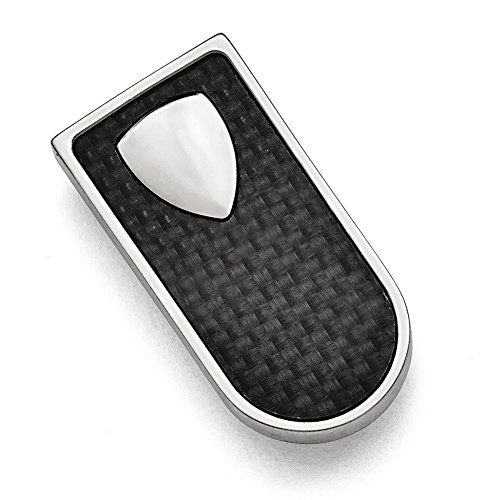 Chisel Stainless Steel Black Carbon Fiber Money Clip
