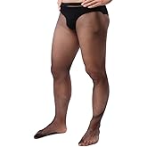 Manguo Mens See Through Fishnet Tight Leggings Stretchy Pantyhose Sissy Lingerie Sexy Stockings for Men
