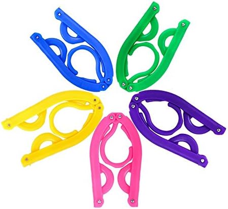 5pcs loaded folding travel racks, groove non-slip, portable multi-functional plastic hangers