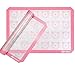 Aprince 2 Pack of Silicone Baking Mats Silicone Pastry Mat,Non-stick Baking Mat Pink 16.5x11.8x0.09 inch Silicone Mat Silicon Baking Mat Set Baking Mats Silicon Mats for Baking mats non stick silicone