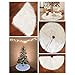 BIGOU Christmas Tree Skirt with LED Light, 30 Inch 2 Modes Snow White Luxury Faux Fur Tree Skirts Base Cover Floor Mat Christmas Lighting Decorations for Xmas Party Holiday Home Garden