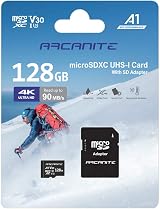 ARCANITE 128GB microSDXC Memory Card with SD Adapter UHS I A1 V30 4K view 5
