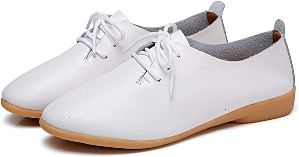 WenHong Women's Shoe Classic Lace Up Dress Low Flat Heel Oxford