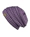 C.C Trendy Warm Chunky Soft Stretch Cable Knit Beanie Skully, Violet