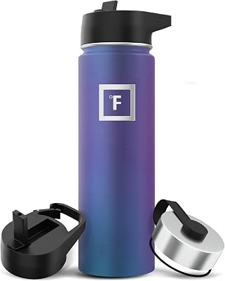 Edelstahl Trinkflasche mit Strohhalm - 650/950/1200/1800 ml - Kohlensäure Geeignet Auslaufsicher Doppelwandig Isoliert Thermosflasche BPA-Freie - Wasserflasche Sport Gym Fitness Reisen Kinder