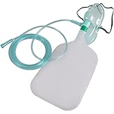 3 Packs Adult Elongated Non-Rebreath Masks, Adult Face Mask Replacement with 6.9Ft Long Tubing, Oxygen Machine Accessory with
