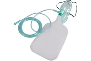 3 Packs Adult Elongated Non-Rebreath Masks, Adult Face Mask Replacement with 6.9Ft Long Tubing, Oxygen Machine Accessory with