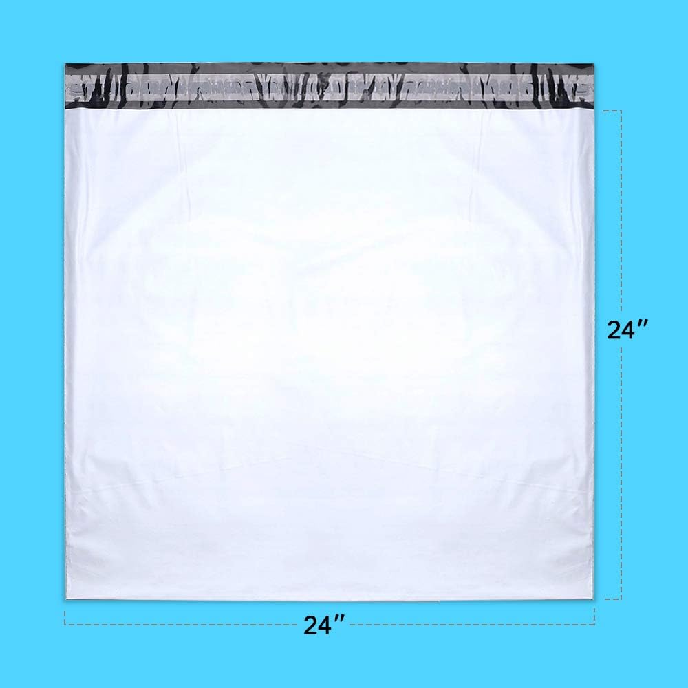 Fu Global 24X24 Inches White Poly Mailers Envelopes Shipping Bags Self Adhesive Waterproof Postal Bags (50pc) : Office Products