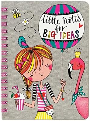 Rachel Ellen Small Wiro Bound Notebook - Girl & Flamingo Design