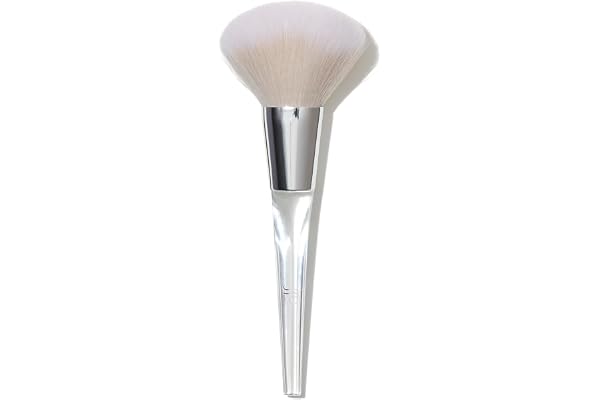 e.l.f. Precision Powder Brush, Large Shaped Makeup Brush For Pressed & Loose Powder, Bronzer, Highlighter & Blush, Vegan & Cr