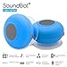 SoundBot® SB510FM FM RADIO Water Resistant Bluetooth Wireless 5W Shower Speaker HandsFree Portable Speakerphone w/ Auto-Scan Tuner, 6Hrs Music Streaming, Built-in Mic, Detachable Suction Cup, Lanyard