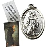 Westmon Works St Peregrine Medal Set Italian Metal Saint Medallion with Holy Prayer Card