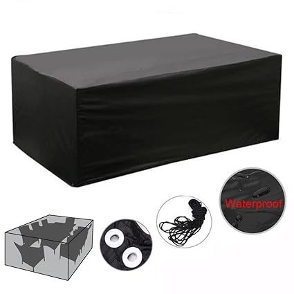 Meiwo Garden Furniture Covers Cube Patio Furniture Covers Waterproof Durable Garden Furniture Cover Outdoor Table Set Protection (Black,(L) 98x(W) 98x(H) 35 inch)