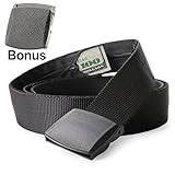 Travel Security Money Belt with Hidden Money Pocket - Cashsafe Anti-Theft Wallet Unisex Nickel free Nylon Belt by JASGOOD (Suit for pant size 26-40