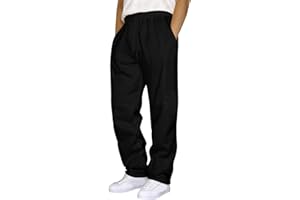 Baggy Sweatpants Men's Wide Leg Open Bottom Lounge Pants Elastic Waist Straight Leg Athletic Joggers Casual Loose Trousers